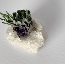 Load and play video in Gallery viewer, Clear Quartz Cluster Succulent Planter
